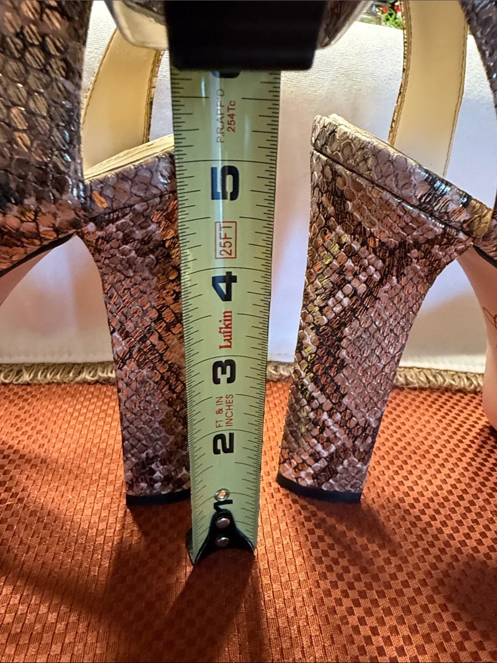 Jessica Simpson Brown Snake-Print Platform Sandals